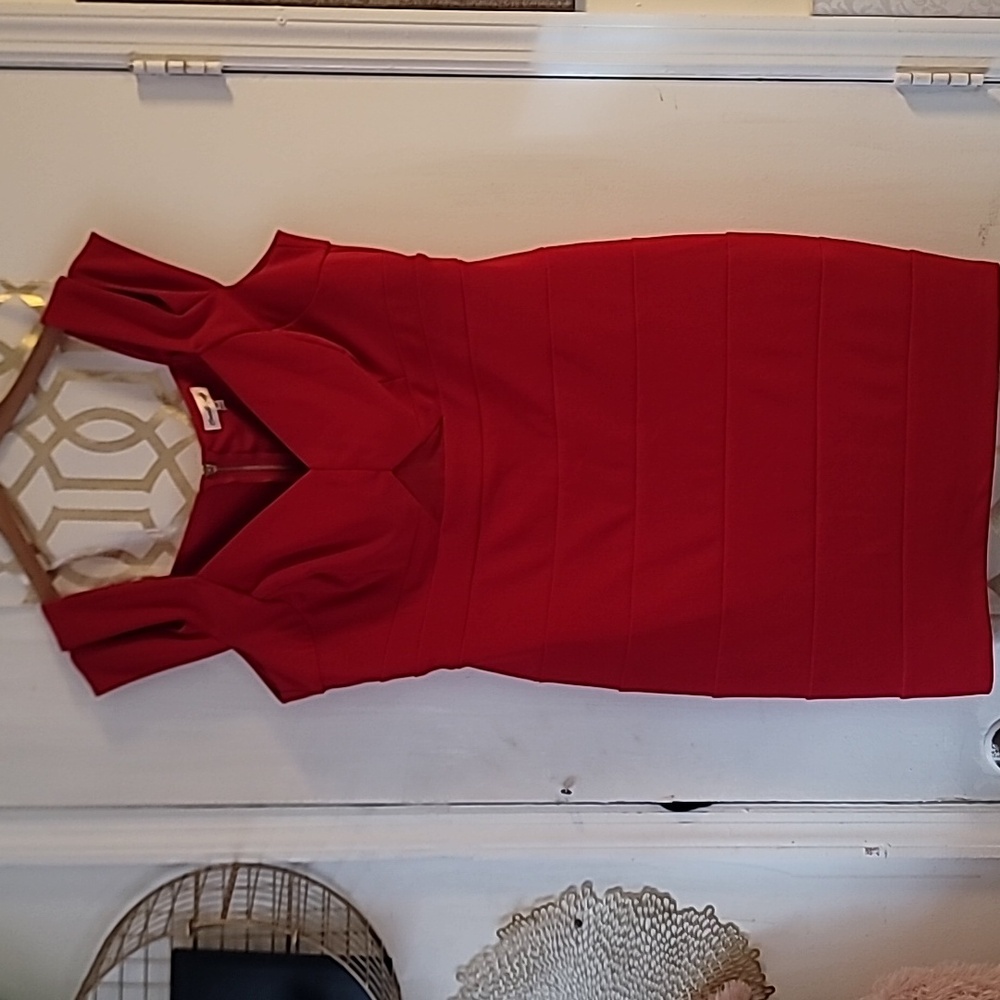 Fire Engine Red Midi Dress